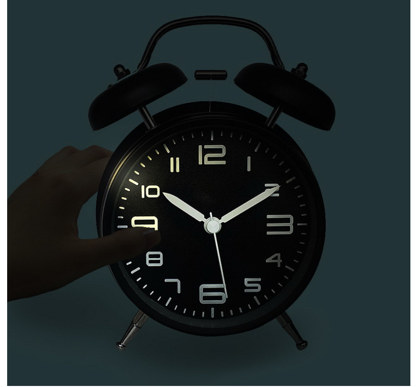 Twin Bell Classic Alarm Clock (Black)
