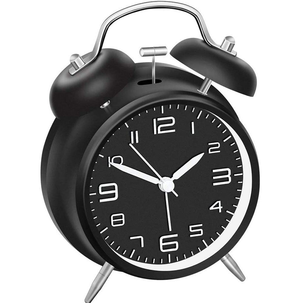 Twin Bell Classic Alarm Clock (Black)