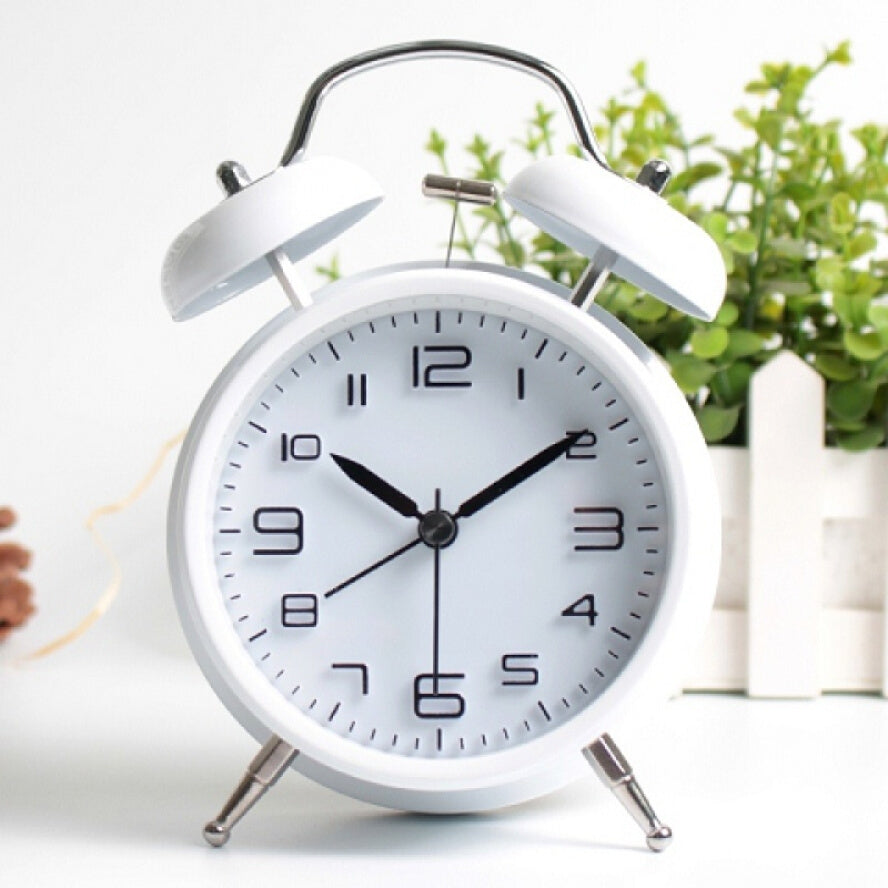 Twin Bell Classic Alarm Clock (White)