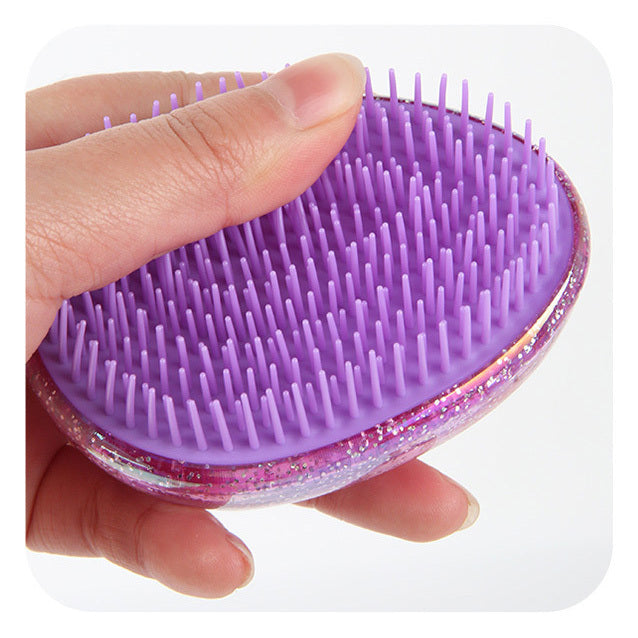 Diamond Pearl Hair Detangle Brush (Metallic Purple)