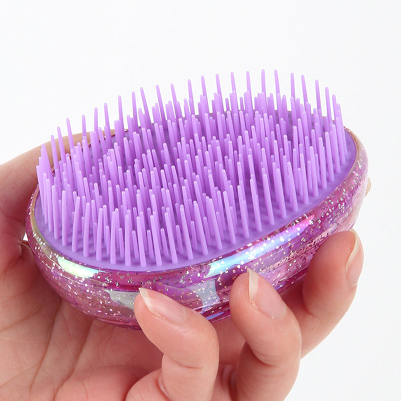 Diamond Pearl Hair Detangle Brush (Metallic Purple)