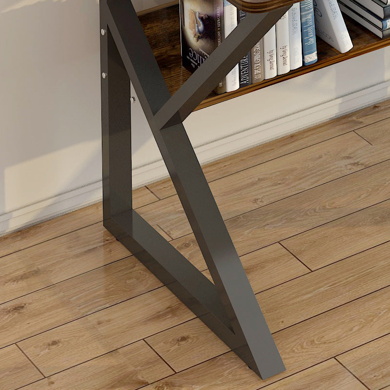Kori Wood & Metal Computer Desk with Shelf (Rustic Wood) - 80cm