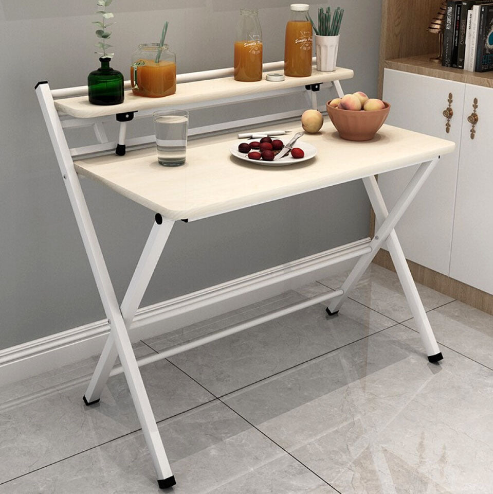 Express Folding Desk with Shelf (White)