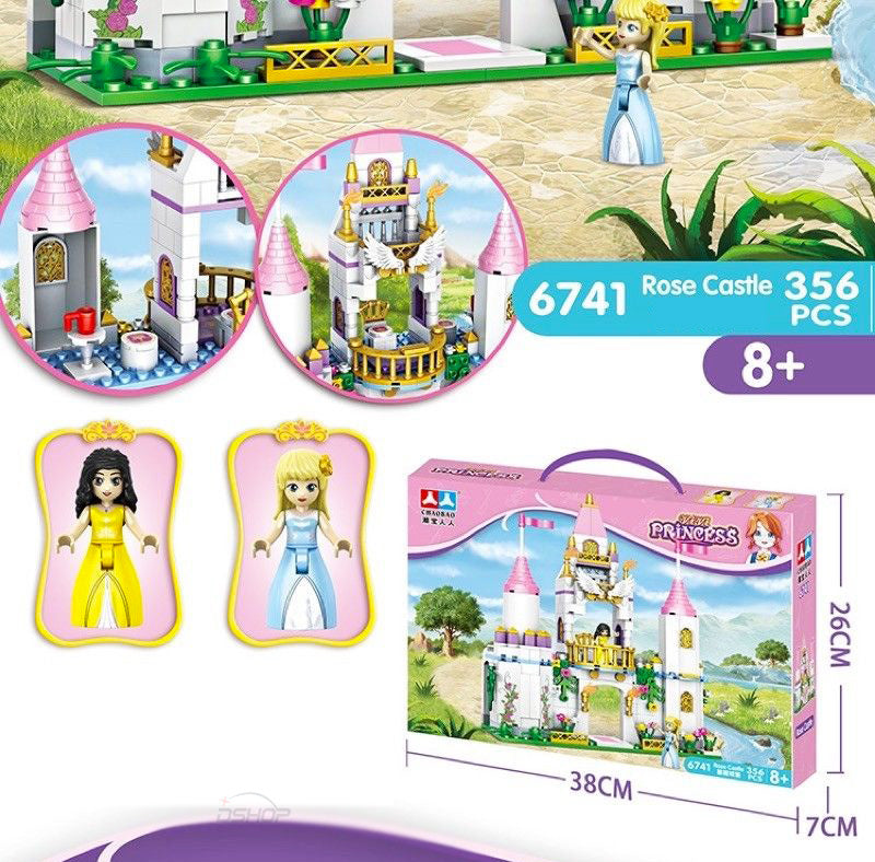 Princess Castle Building Blocks Set 356pcs Girls Toy with Dolls