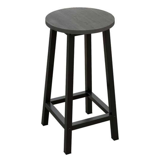 Modern Industrial Bar Stool Wood & Metal Kitchen Counter Seating (Driftwood Grey)