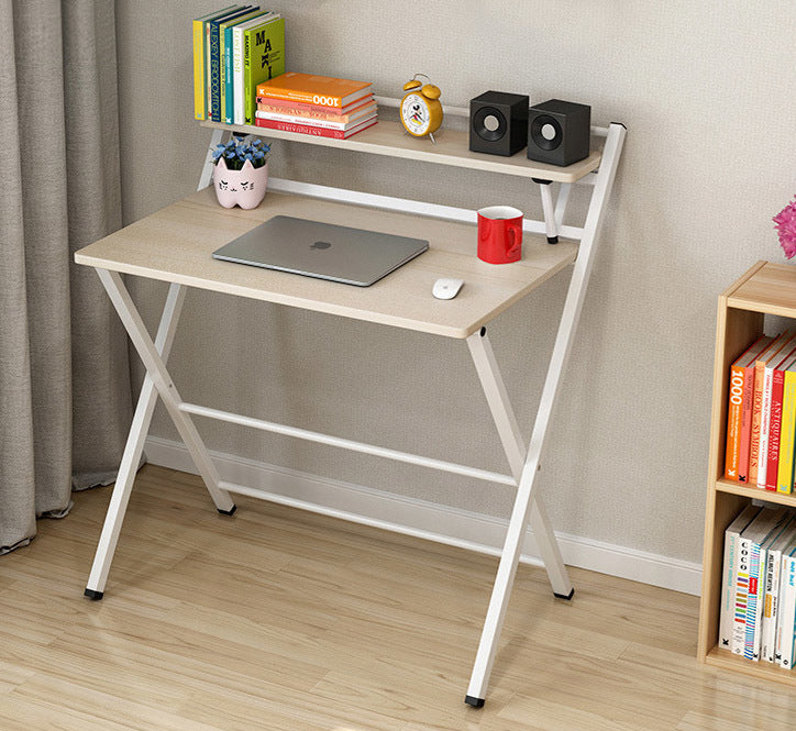 Express Folding Desk with Shelf (White)