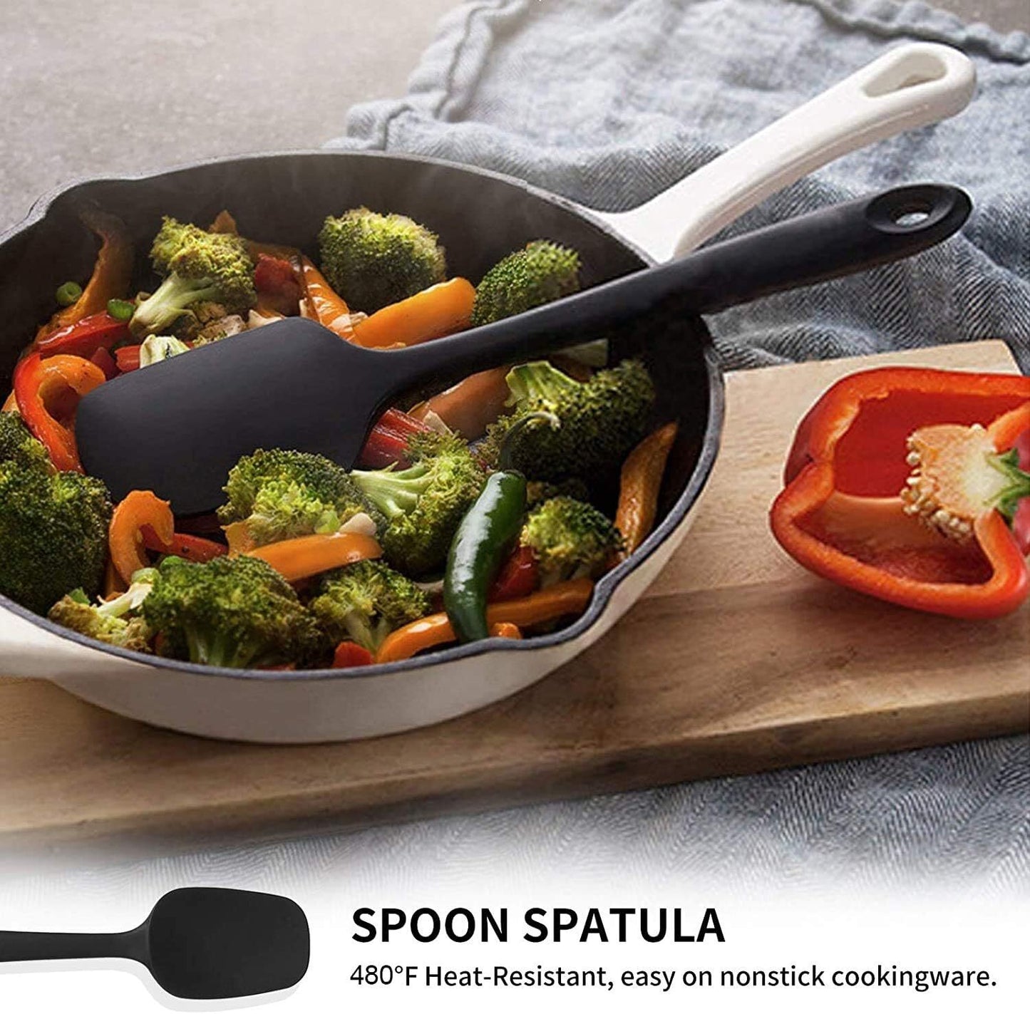 6PC Silicone Kitchen Cooking Utensil Set Cookware Spatula Spoon Tools