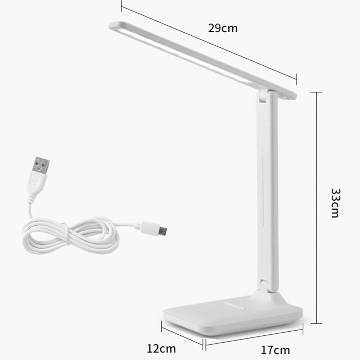 LED Eye-Protecting Desk Lamp Touch Control Dimmable Office Table Reading Light