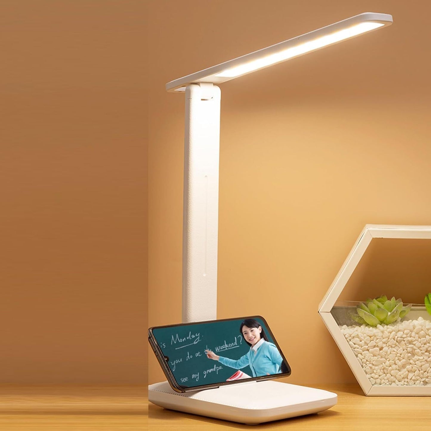LED Eye-Protecting Desk Lamp Touch Control Dimmable Office Table Reading Light