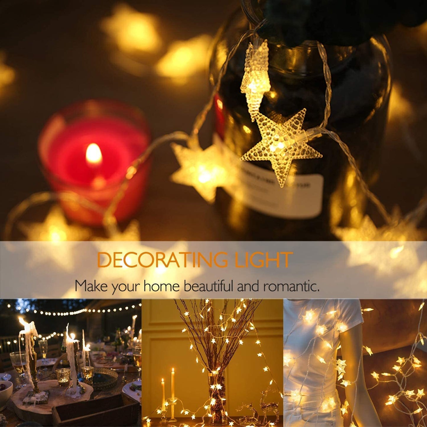 20 Star Lights LED String Light Home Garden Decorations (3m, 20LED)