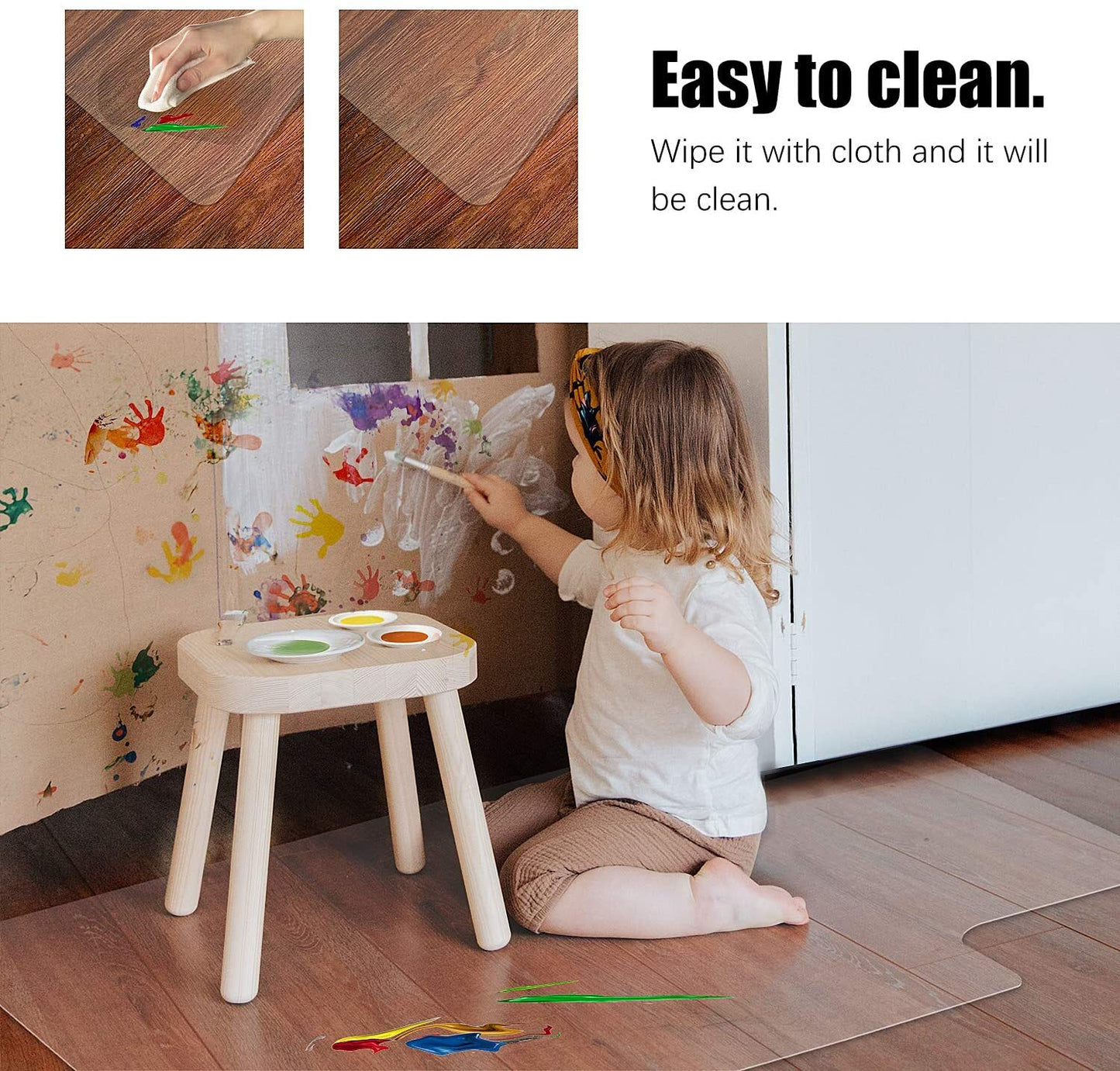 Clear PVC Protective Chair Mat Home Office Room Carpet Floor Protector (Large 120cm)