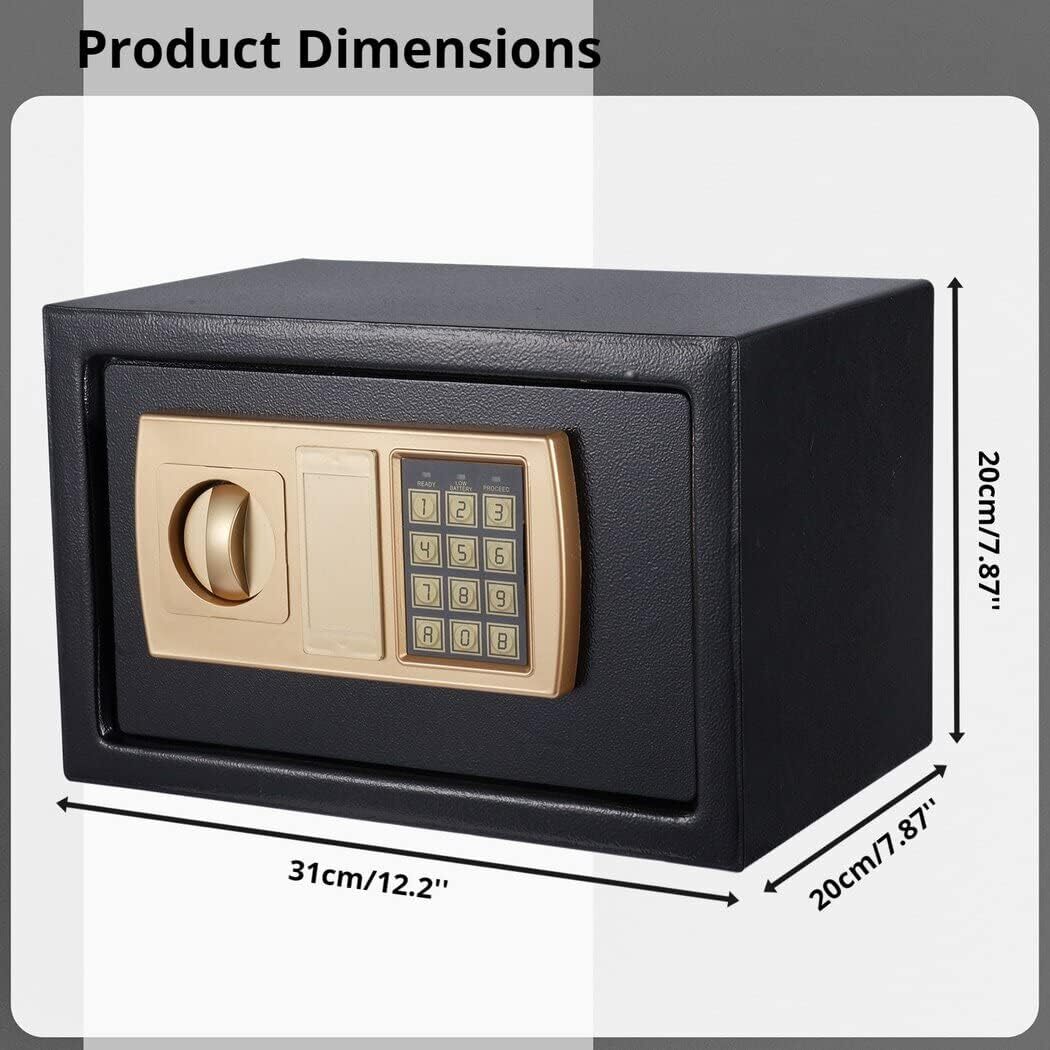 Digital Home Safe with Keypad and Key Lock Fireproof Anti-Theft