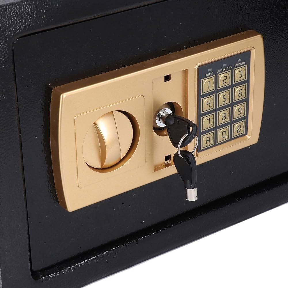 Digital Home Safe with Keypad and Key Lock Fireproof Anti-Theft