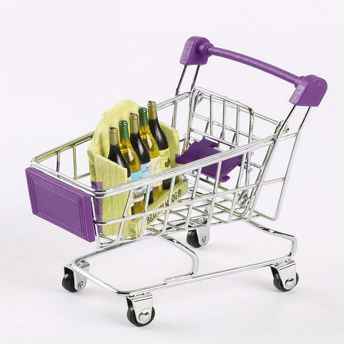 Mini Shopping Cart Supermarket Trolley Toy (Purple)