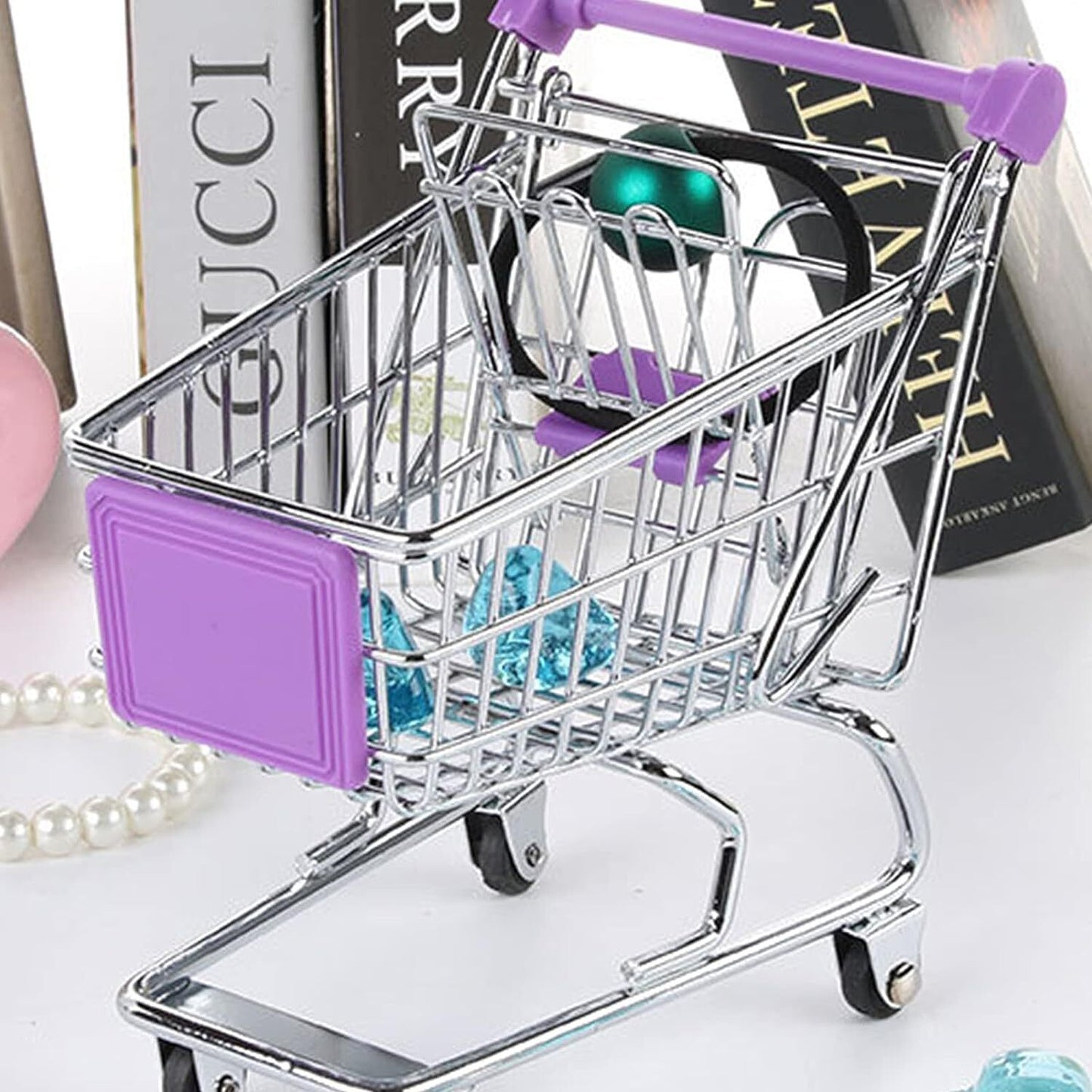 Mini Shopping Cart Supermarket Trolley Toy (Purple)
