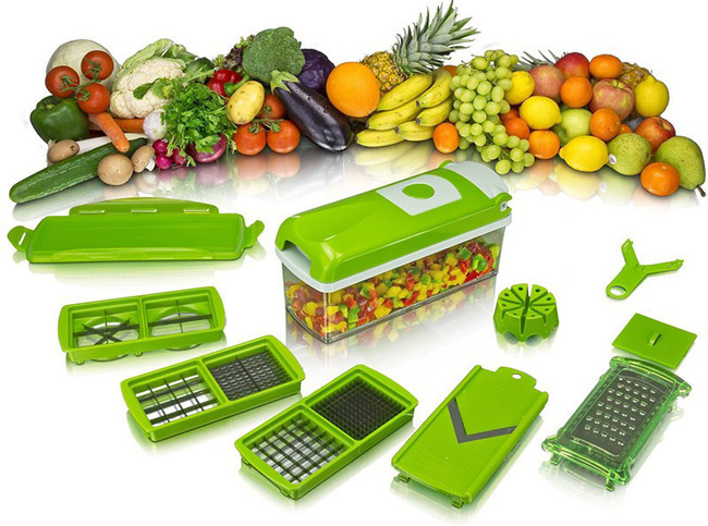 .com: Genius Nicer Dicer Plus, 14 Pieces, Cutting, Grater, Slicing, Dice, Fruit and Vegetable Cutter, As seen on TV