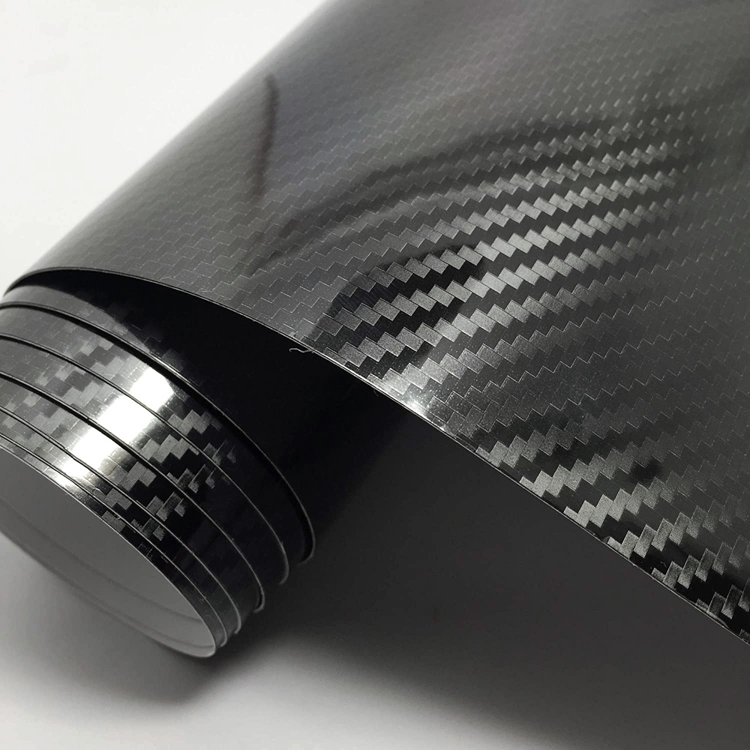 3D Carbon Vinyl Film Glossy Black Sticker 50cm x 3M Car / Motorcycle  Covering