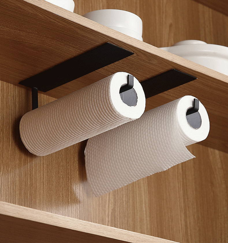 Paper Towel Holder Under Cabinet Wall Mount Stainless Steel Tissue Roll Heavy Duty Hanger Adhesive or Drilling Rack Durable Toilet for Kitchen