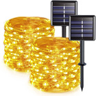 12m 100 LED Solar Powered Fairy String Lights Rechargeable Garden Patio Decor
