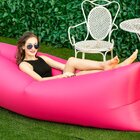 Inflatable Air Sofa Lounger Lazy Couch in Portable Bag (HOT PINK)