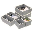 Set of 6 Drawer Organiser Boxes Collapsible Fabric Storage Bins Compartments