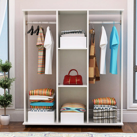 Minimalist white wardrobe cupboard with hanging space