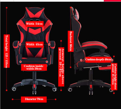 Glory Advanced Deluxe Executive High Back Gaming Reclining Office Chair with Footrest (Red & Black) - Dshop.com.au