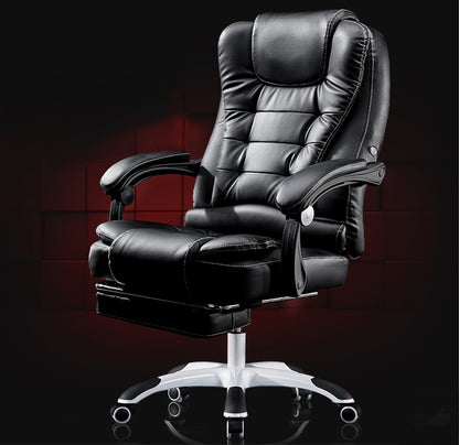 Apex Deluxe Executive Reclining Office Chair with Foot Rest (Black) - Dshop.com.au