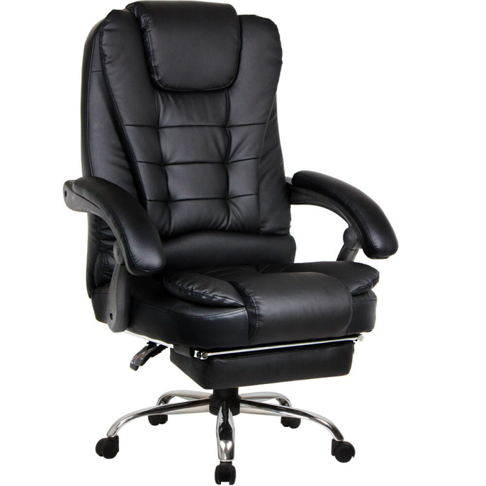 Apex Deluxe Executive Reclining Office Chair with Foot Rest (Black) - Dshop.com.au