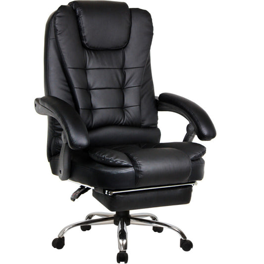 Apex Deluxe Executive Reclining Office Chair with Foot Rest (Black)