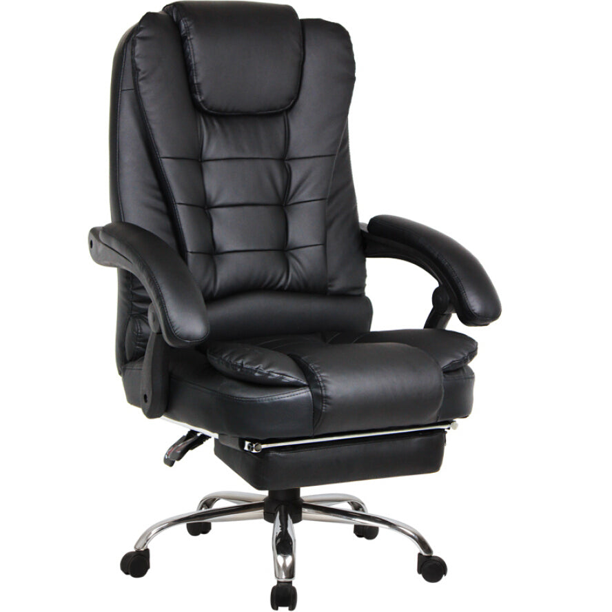 Apex Deluxe Executive Reclining Office Chair with Foot Rest (Black) - Dshop.com.au