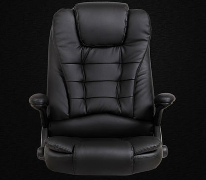 Apex Deluxe Executive Reclining Office Chair with Foot Rest & Massager (Black)