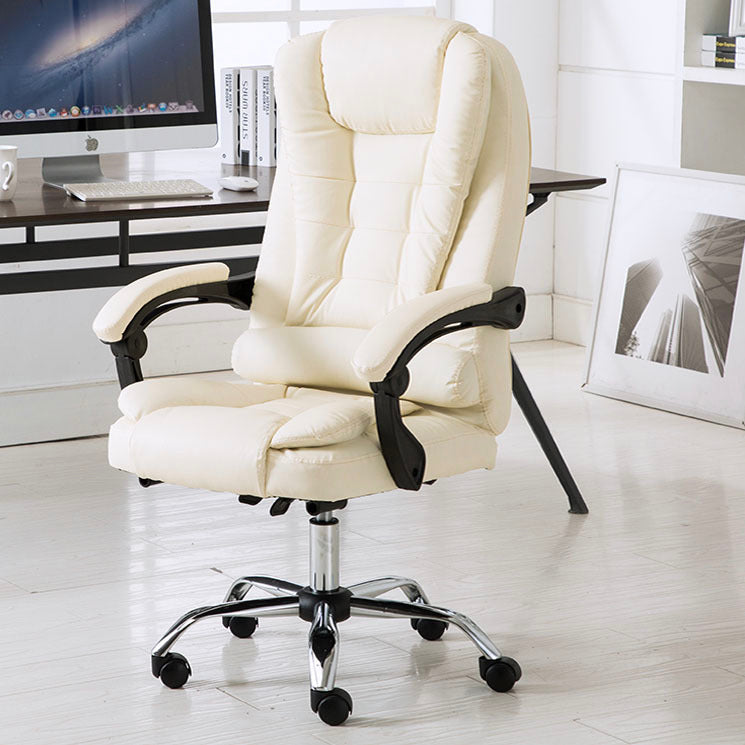 Apex Executive Reclining Office Chair (White/Cream) - Dshop.com.au