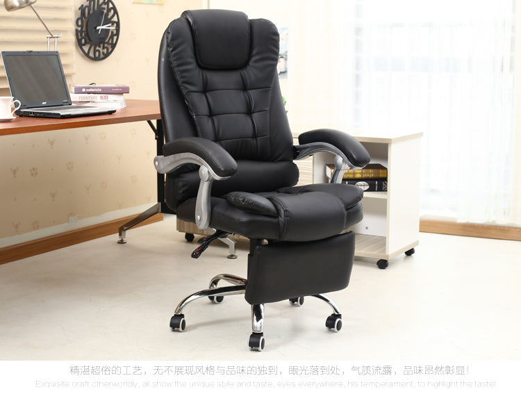 Apex Executive Reclining Office Chair with Foot Rest (Black) - Dshop.com.au