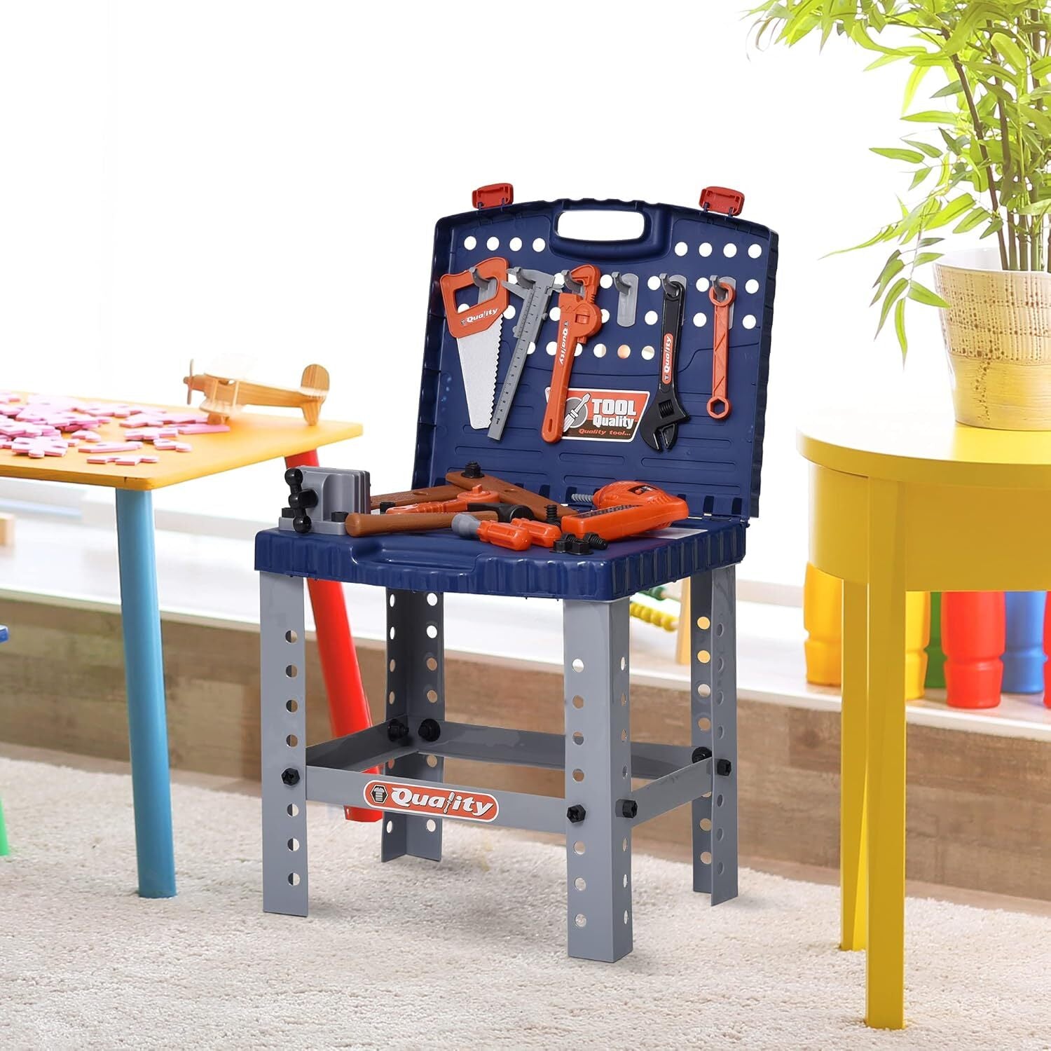 Tool Box Chair Workshop Playset Kids Toy Set - Dshop.com.au