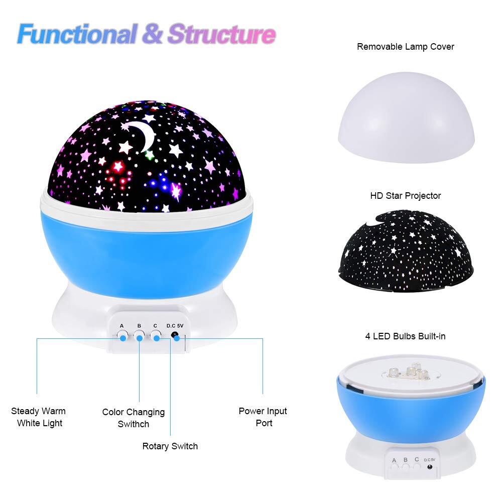 Star Projector Night Light Starry Sky Constellation Projection Lamp (Blue) - Dshop.com.au