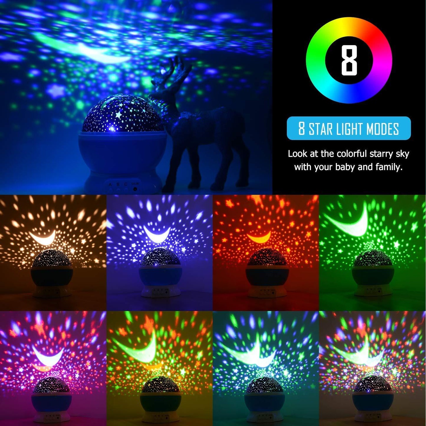 Star Projector Night Light Starry Sky Constellation Projection Lamp (Pink) - Dshop.com.au