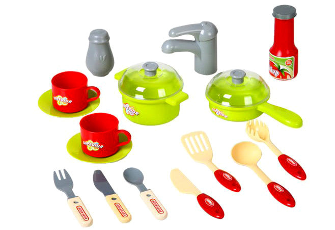 Kids Pretend Play Realistic Play Kitchen Toy Set with Lights & Sounds - Dshop.com.au