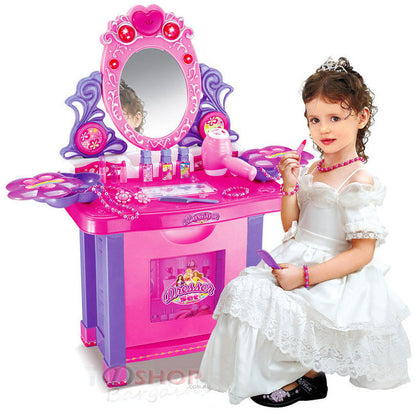 Beauty Dresser Make Up Vanity Table Play Set with Music & Light - Dshop.com.au