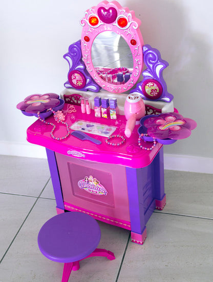 Beauty Dresser Make Up Vanity Table Play Set with Music & Light - Dshop.com.au