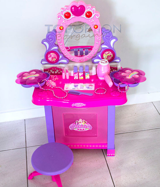 Beauty Dresser Make Up Vanity Table Play Set with Music & Light - Dshop.com.au