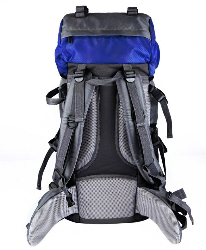 60L Large Durable Hiking Backpack Travel Bag (Blue) - Dshop.com.au