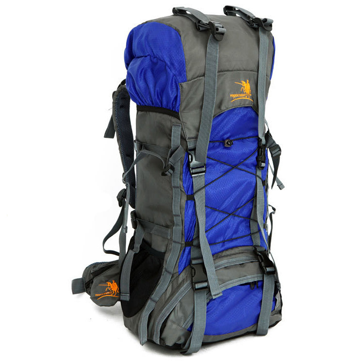 60L Large Durable Hiking Backpack Travel Bag (Blue) - Dshop.com.au