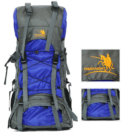 60L Large Durable Hiking Backpack Travel Bag (Blue) - Dshop.com.au