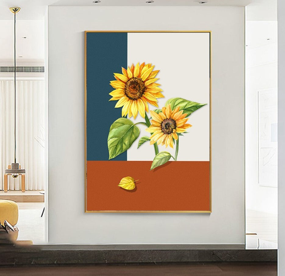 Sunflower Painting Framed Canvas Wall Art - 30cm x 40cm - Dshop.com.au