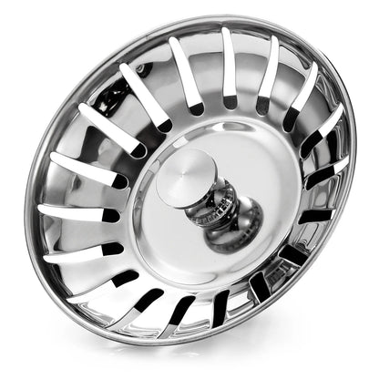 2 x Kitchen Stainless Steel Sink Strainer Plug Drain Filter Basket Drainer