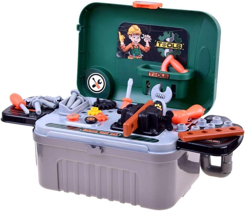 3-in-1 Kids Tool Bench Play Workshop Utility Bench Creative Fun Set - Dshop.com.au