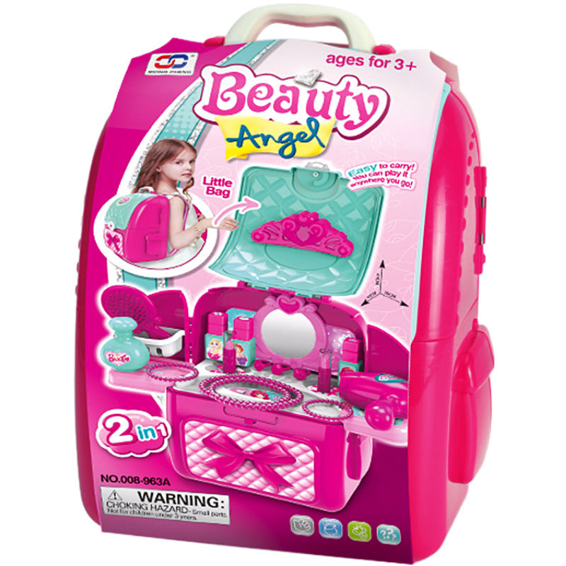 2 in 1 Princess Backpack Dresser Vanity Table Play Set - Dshop.com.au