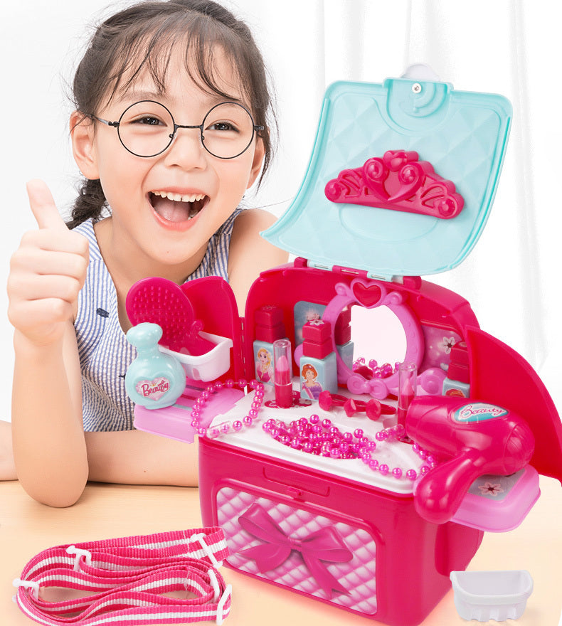 2 in 1 Princess Backpack Dresser Vanity Table Play Set - Dshop.com.au