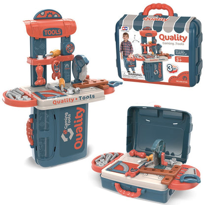 3 in 1 Tool Bench Toolbox Set Kids Pretend Play Toy - Dshop.com.au